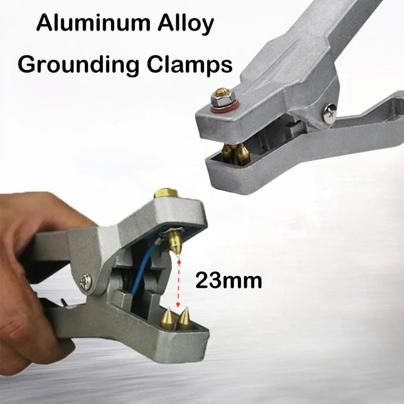 VQP Ground Cable Clamp, 16.4ft Coiled Grounding Cable, Aluminum Alloy Anti Static Grounding Clamp, 3 Copper Nails, Clamps 23mm, for Gas Station Oil Depot Tank Chemical Plant - Image 2